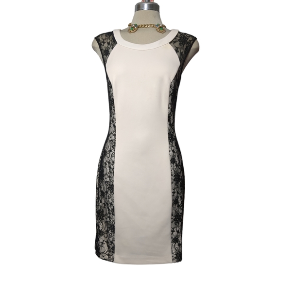 Guess Dresses & Skirts - GUESS Gorgeous Ivory black lace elegant cocktail dress Size 12